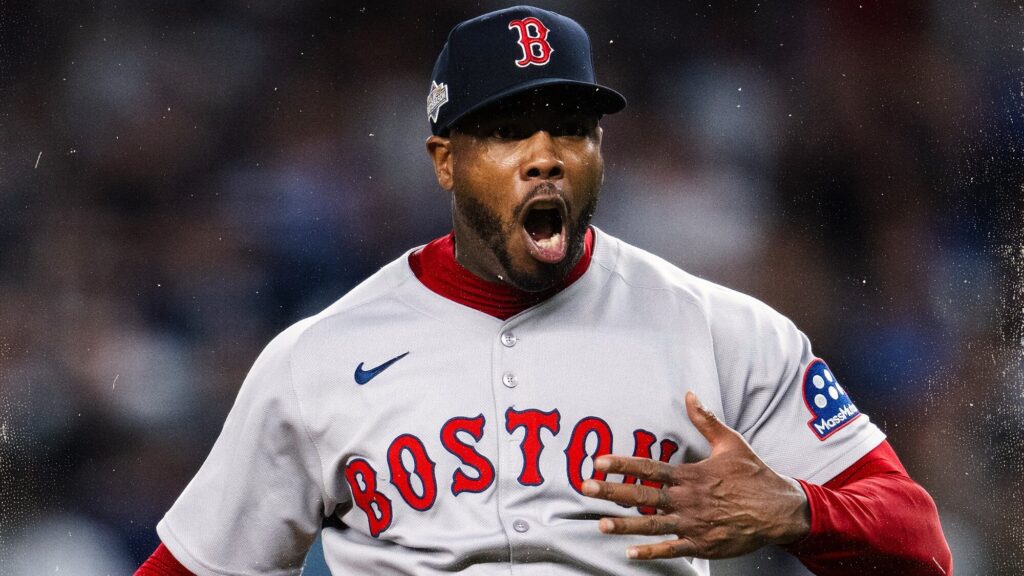 Aaron Judge at bat during Yankees vs Red Sox Wild Card Series 2025 at Yankee Stadium
