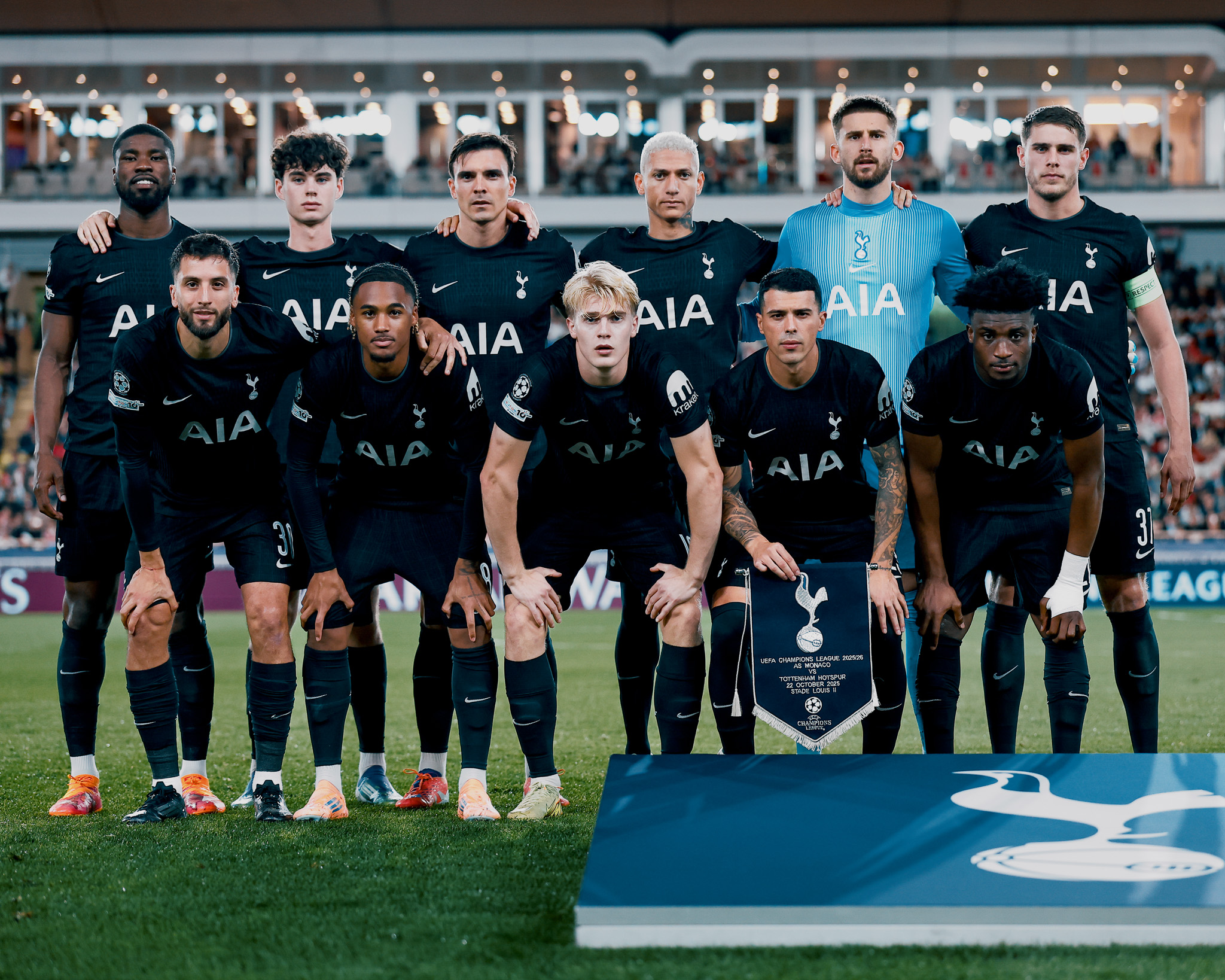 Spurs: Tottenham Hotspur football club players celebrating a goal.