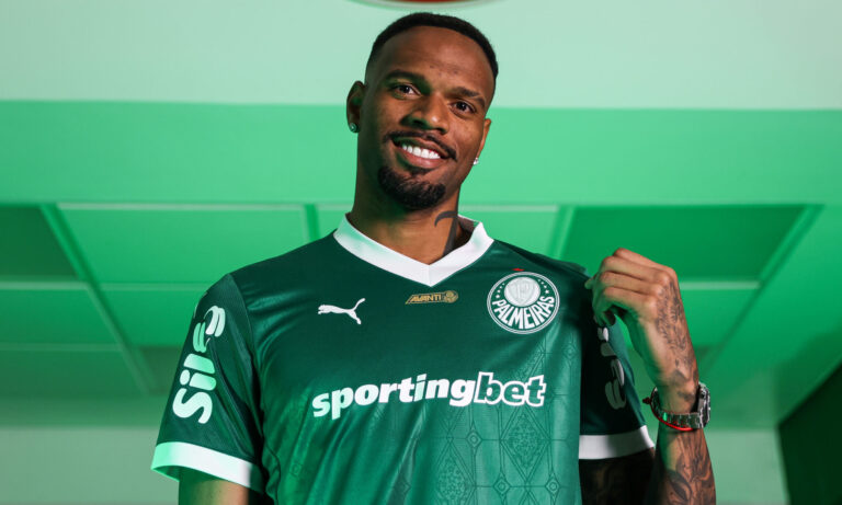 A close-up of Palmeiras’ team kit, showcasing the iconic green and white colors.