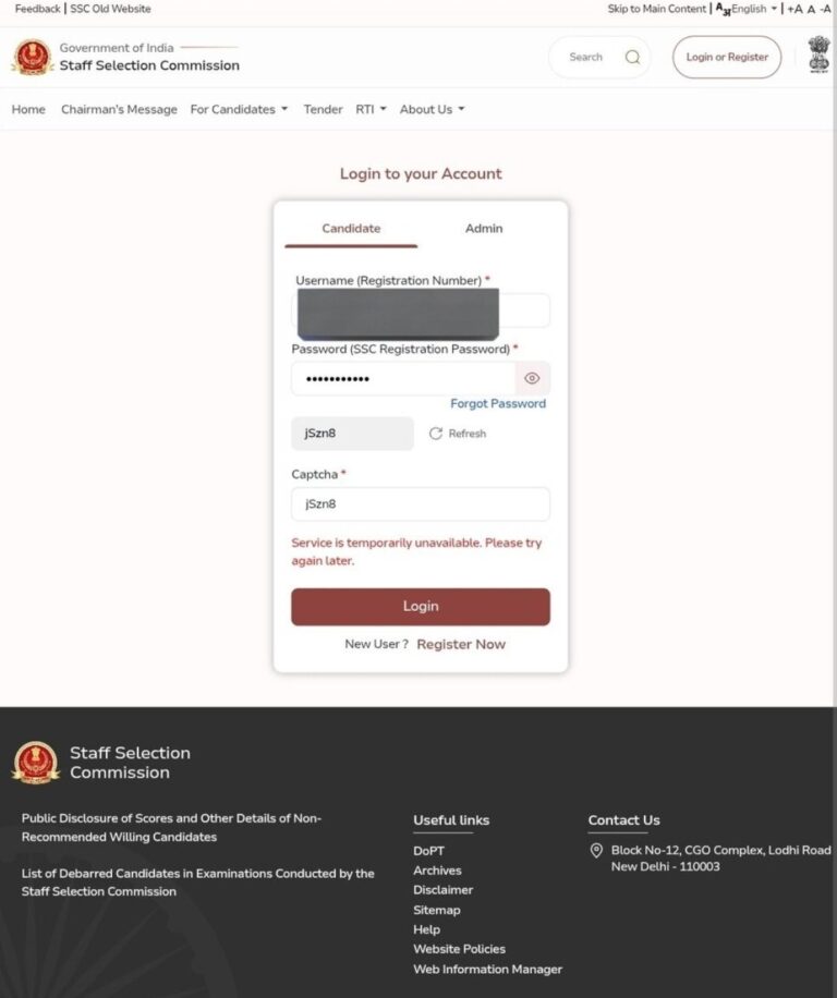 creenshot of the SSC official website displaying the CGL Tier 1 Answer Key release notification for October 2025.