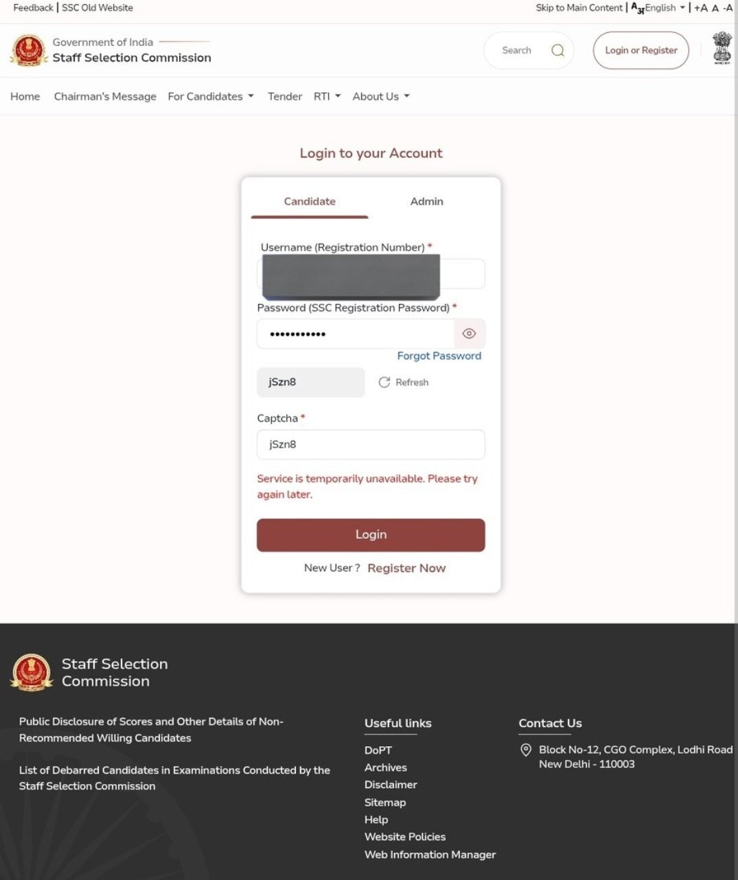 creenshot of the SSC official website displaying the CGL Tier 1 Answer Key release notification for October 2025.