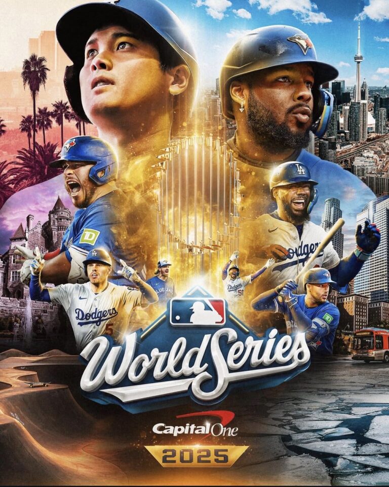 World Series stadium filled with cheering fans during championship game