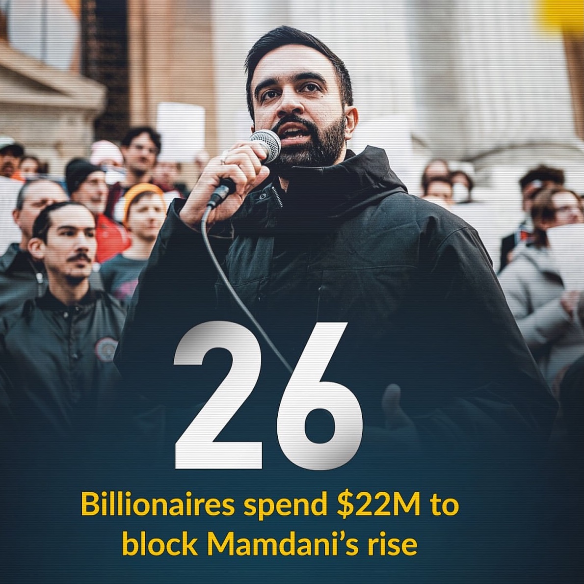 Zohran Mamdani celebrating his New York City Mayoral Election victory with supporters in Queens.