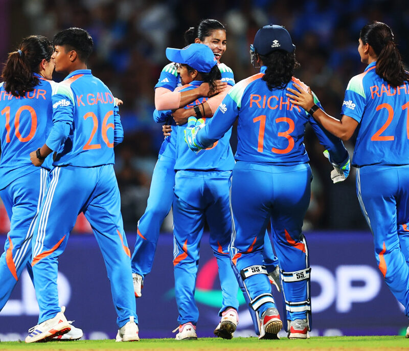 India vs South Africa Women players in action during the final